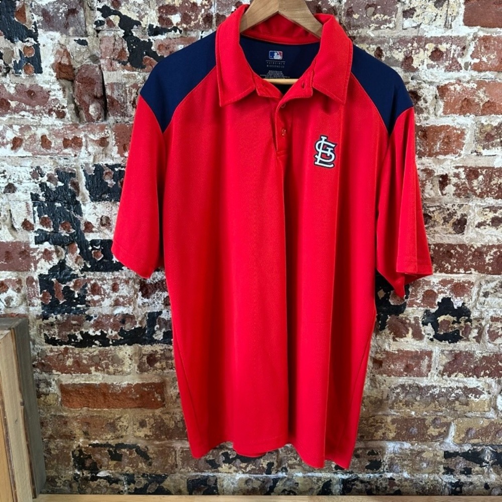 Genuine Merchandise St. Louis Cardinals Polo Shirt Red Short Sleeve Mens XL